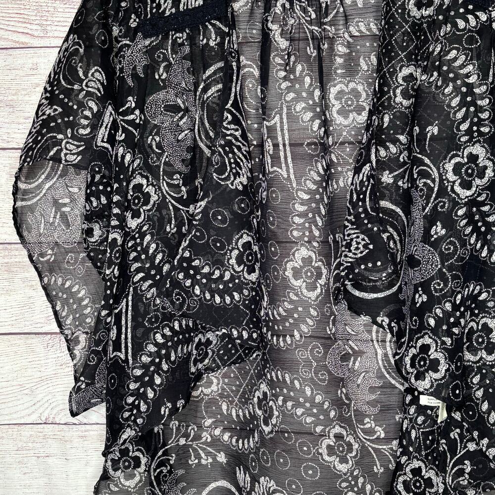 Denim & Supply Ralph Lauren Navy & White Bandana Print Kimono Size Medium - Picture 7 of 14